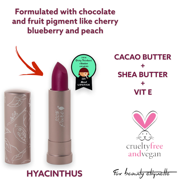 100% PURE - Fruit Pigmented® Cocoa Butter Matte Lipstick- HYACINTHUS-