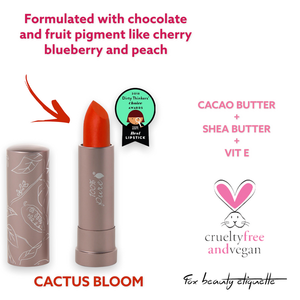 100% PURE - Fruit Pigmented® Cocoa Butter Matte Lipstick-  CACTUS BLOOM -